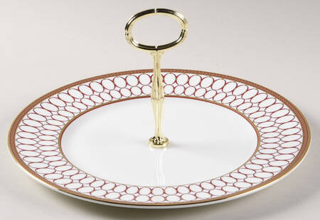 Renaissance Red Round Serving Plate with Center Handle (Dp) Hc