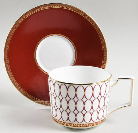 Renaissance Red Flat Cup & Saucer Set by Wedgwood