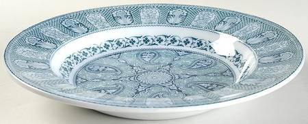 Indian Light Blue Large Rim Soup Bowl