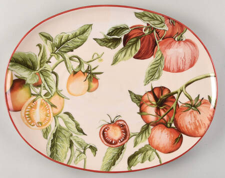 Botanical Tomato 18" Oval Serving Platter