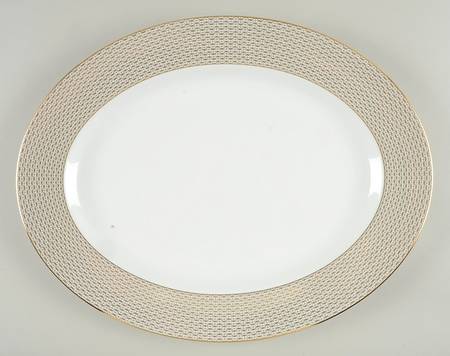 Lismore Diamond Cinnabar 15" Oval Serving Platter