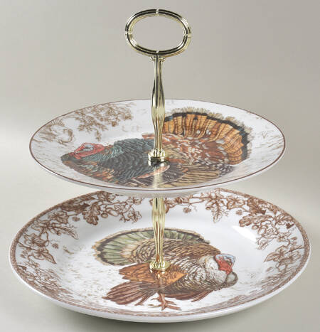 Plymouth 6 5/8"-10"  2 Tiered Serving Tray (Dp, Sp) HC