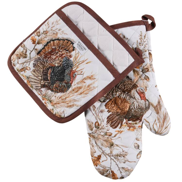 Plymouth Cloth Oven Mitt and Potholder Set Motif 1