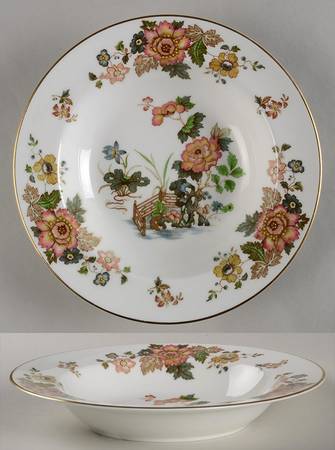 Eastern Flowers Rim Soup Bowl