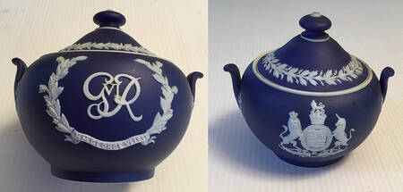Jasperware Royalty Giftware Sugar Bowl & Lid