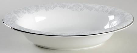 Vera Chantilly Lace Gray 10" Oval Vegetable Bowl