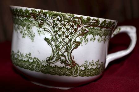 Limoges Green Flat Cup