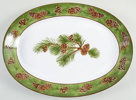 Pinecone Coupe 16" Oval Serving Platter