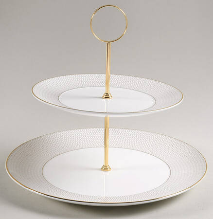 Arris Gio Gold 2 Tiered Serving Tray (Dinner & Salad Plate)