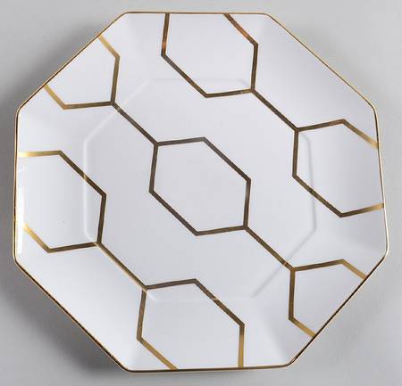Arris Gio Gold Octagonal Luncheon Plate