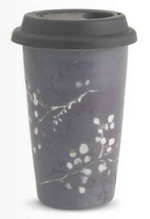 Vera Print Travel Tumbler & Silicone/Plastic Lid