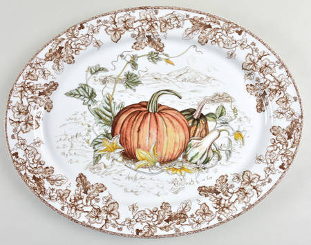Plymouth Pumpkin 15" Oval Serving Platter