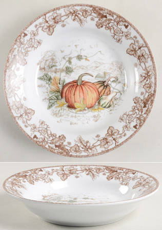 Plymouth Pumpkin 9" Individual Pasta Bowl