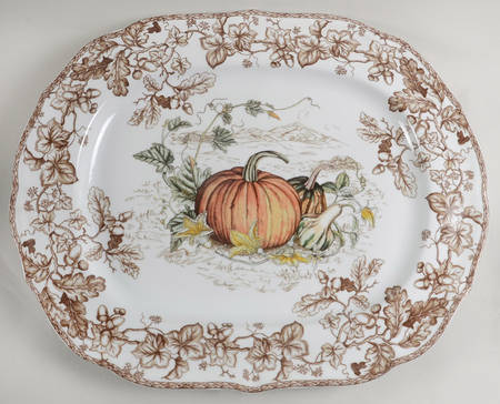 Plymouth Pumpkin 21" Oval Serving Platter