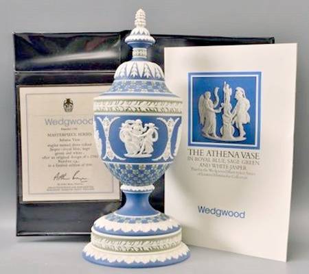 Diceware (Jasperware) Athena Vase & Lid