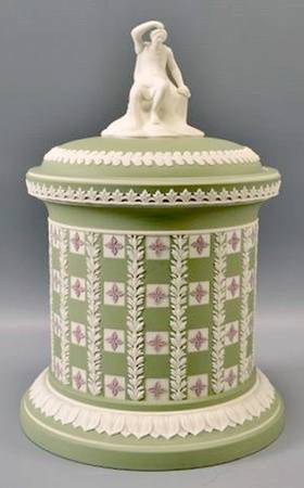 Diceware (Jasperware) Figural Centerpiece with Lid