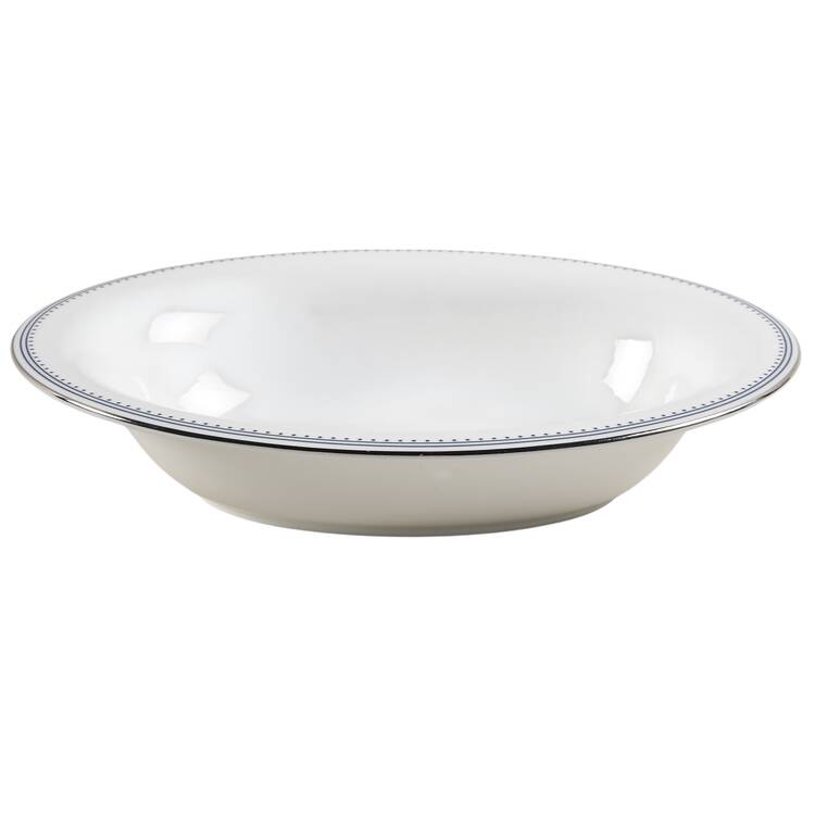 Grosgrain Indigo 9" Oval Vegetable Bowl