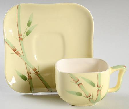 Bambu Yellow Flat Cup & Saucer Set