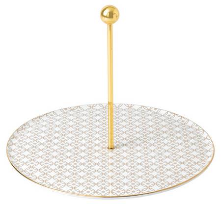 Tea Garden Round Serving Plate with Handle (DP)