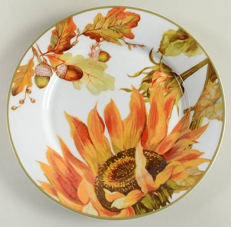 Botanical Sunflower Salad Plate