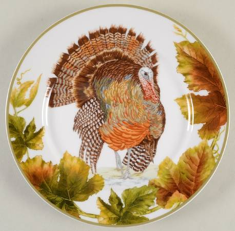Botanical Leaf and Turkey Salad Plate