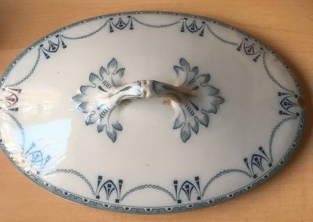 Clifton Blue Lid for Oval Vegetable