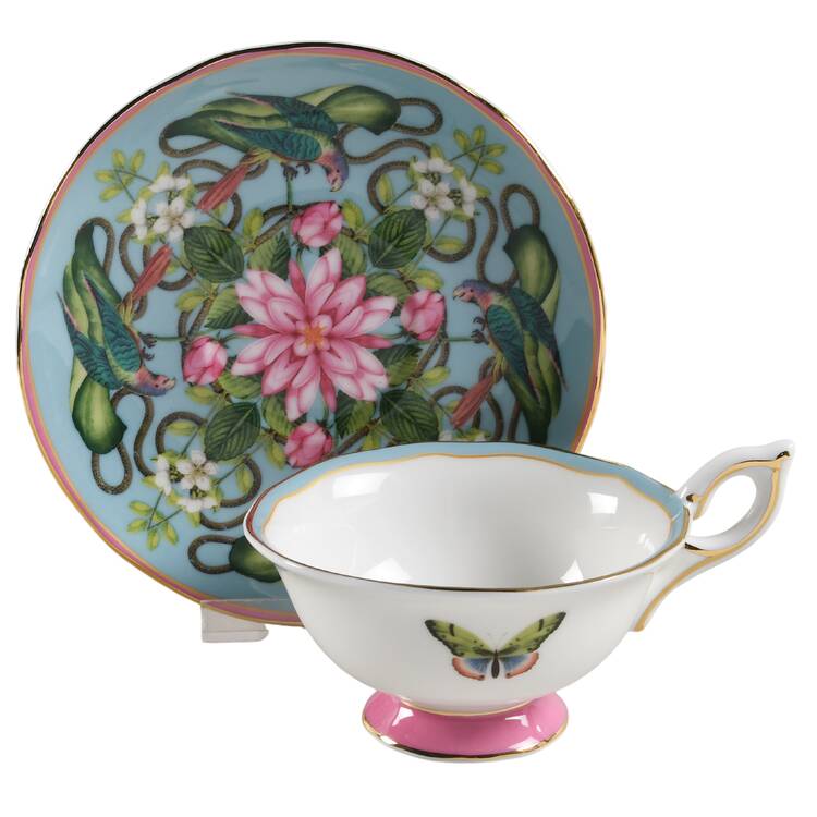 Wonderlust Footed Cup & Saucer Set