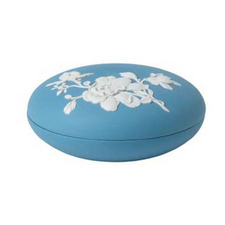 Magnolia Blossom-Blue 5" Round Box & Lid