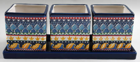 Sicily (3 Pots,1 Tray) Herb Pots & Tray