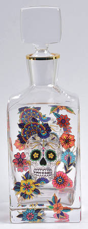 Day of the Dead Glassware Decanter