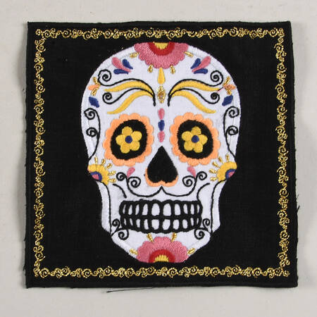 Day of the Dead Embroidered Cocktail Napkin