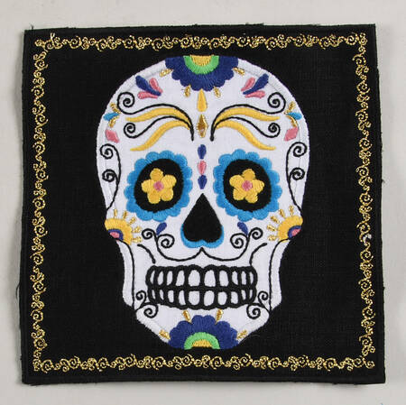 Day of the Dead Embroidered Cocktail Napkin