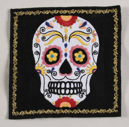Day of the Dead Embroidered Cocktail Napkin