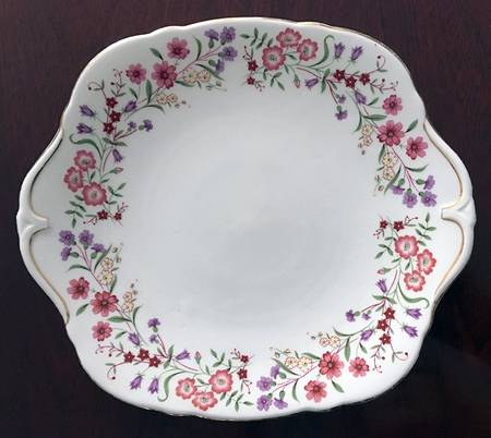 Spring Meadow Square Handled Cake Plate