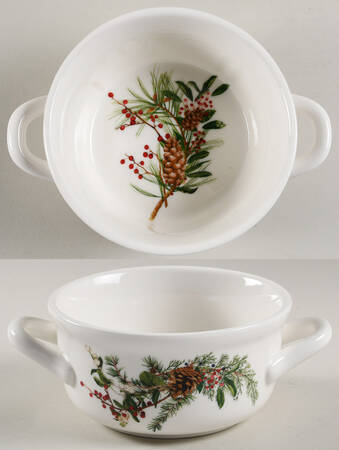 Woodland Berry Individual Handled Soup Bowl