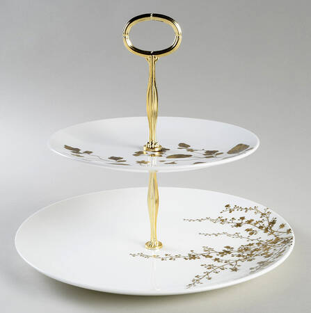 Vera Jardin 6 5/8"-10"  2 Tiered Serving Tray (Dp, Sp) HC