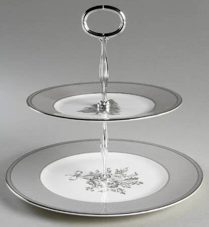 Winter White 2 Tiered Serving Tray (Dinner & Salad Plate)