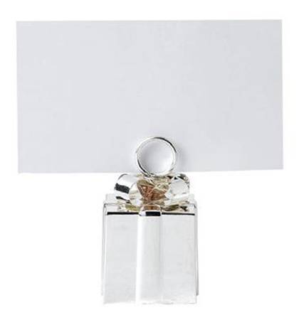 Winter White Metal Place Card Holder