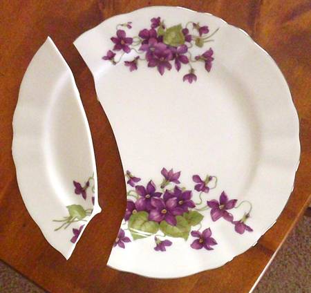 Violet Bouquet (Platinum Trim) Salad Plate