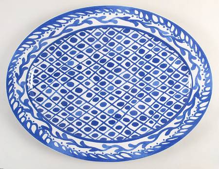 Sea Blue 18" Oval Serving Platter