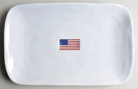 American Flag 14" Rectangular Serving Platter