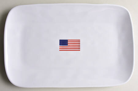 American Flag 14" Rectangular Melamine Platter