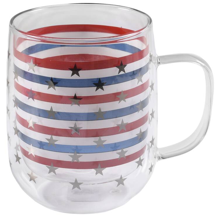 American Flag Glassware Mug