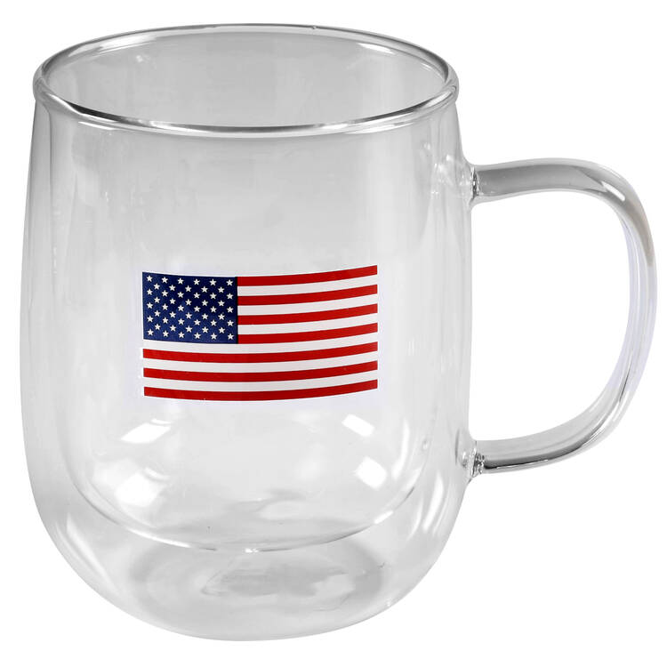 American Flag Glassware Mug
