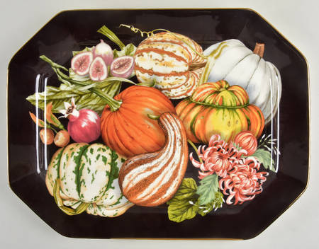 Harvest Pumpkin 16" Octagonal Serving Platter