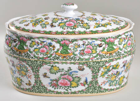 Famille Rose Bread Box & Lid
