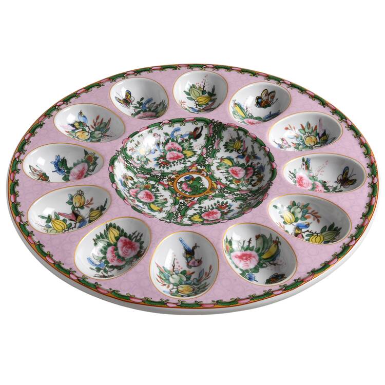 Famille Rose Deviled Egg Plate