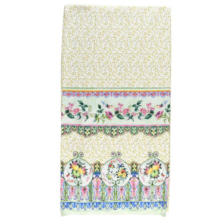 Famille Rose 16" X 108" Cloth Table Runner