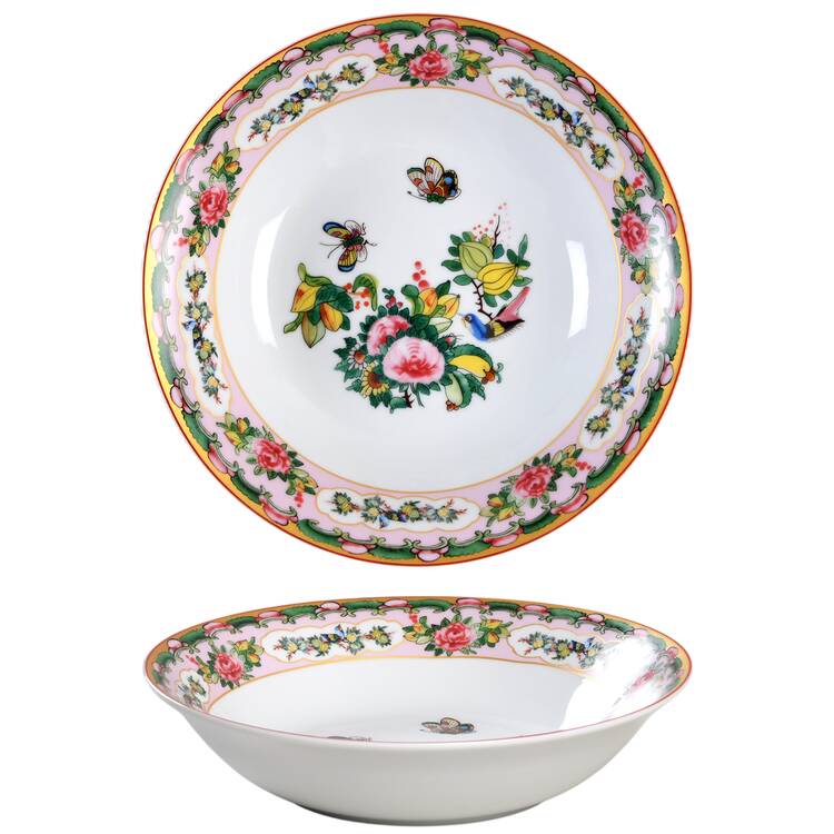 Famille Rose 8" Individual Pasta Bowl