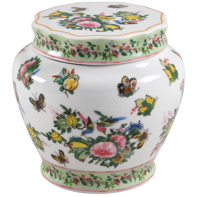 Famille Rose Butter Bell & Lid